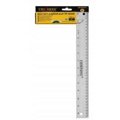 CROWNMAN Hliníkový truhlářský úhelník s vodováhou 350 mm