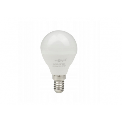 ECOLIGHT LED žárovka E14 - G45 - 3W - 270lm - teplá barva