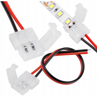 ECOLIGHT Mono klip konektor LED pásku - 8mm 2pin kabel