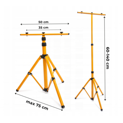 BERGE Stativ na reflektor dvojitý - žlutý - 140cm