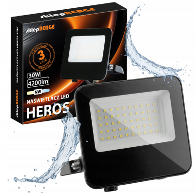 BERGE LED reflektor Heros 30W - IP65 - neutrální bílá