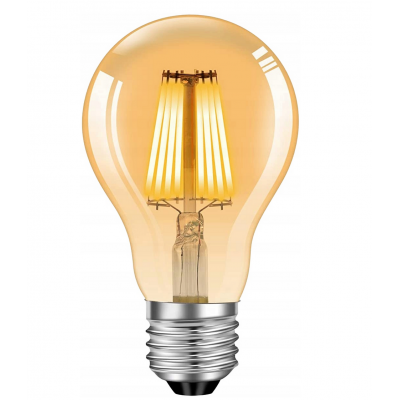 BERGE LED žárovka E27 s vláknem Amber - 8W - teplá bílá