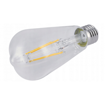 BERGE LED žárovka s vkláknem E27 - ST64 - 6W - teplá bílá