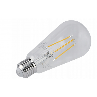 BERGE LED žárovka s vkláknem E27 - ST64 - 6W - teplá bílá