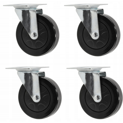CROWNMAN Otočná gumová nábytková kolečka 5" - 4 ks