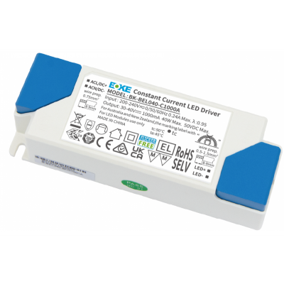 LED napájecí zdroj pro panely 1000mA, vstup 220-240VAC, 50/60Hz, výstup 30-40VDC, max. 40W, BOKE