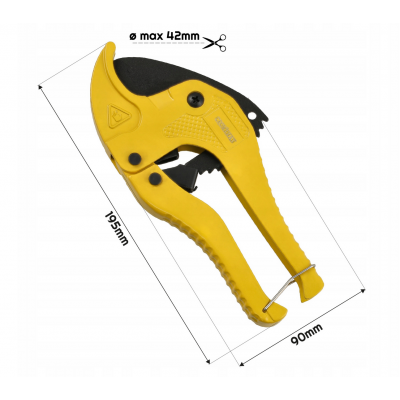 CROWNMAN Nůžky na stříhání PVC trubek - čepel z oceli 65Mn 42