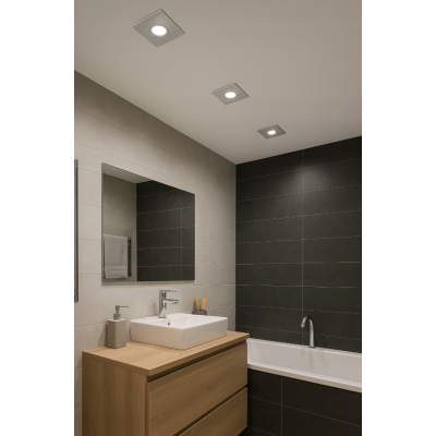 BERGE Pevná čtvercová objímka pro halogenovou žárovku s matným povrchem pro žárovky GU10 MR16