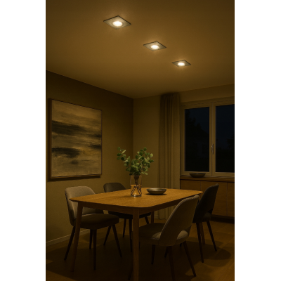 BERGE Pevná čtvercová objímka pro halogenovou žárovku s matným povrchem pro žárovky GU10 MR16