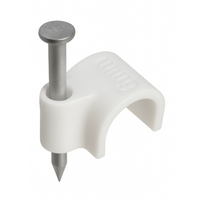 CROWNMAN Držáky kabelů pro kabelové girlandy s hřebíkem 25 mm 50 kusů bílé