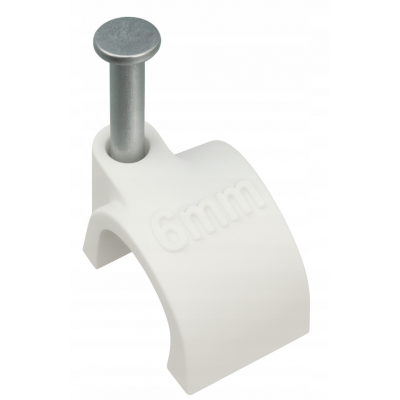 CROWNMAN Držáky kabelů pro kabelové girlandy s hřebíky 16 mm 100 kusů bílé