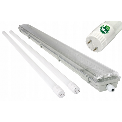 BERGE Hermetické LED svítidlo 120cm lampa + 2x zářivky 6000K