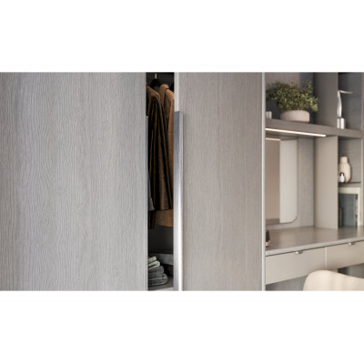 Nábytková klika GTV HEXA, C 2x256 mm, L 596 mm, Al, kartáčovaný ocel.