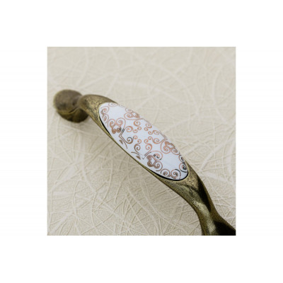 Úchytka porcelánová 0728 C-Orient Gold antická mosaz