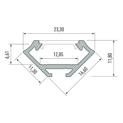 Led-Labs LED profil LUMINES typ C černý elox 1m
