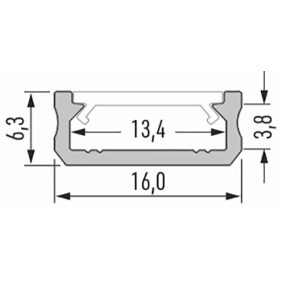 Led-Labs LED profil LUMINES typ D černý elox 1m