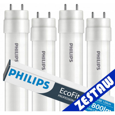 SADA 4x LED trubice 120cm 18W 6500K 1800lm G13 Philips Cold