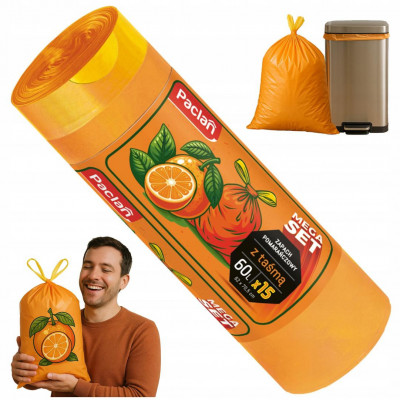 Voňavé pytle na odpadky se stahovací šňůrkou 60 l, sada 15 kusů