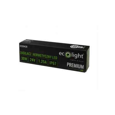 24V LED napájecí zdroj hermetický 30W 1,25A vodotěsný transformátor PREMIUM