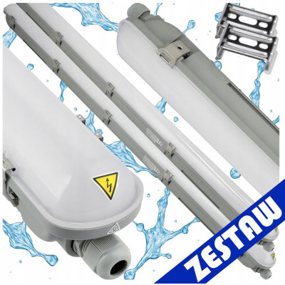 2x hermetická LED lampa Philips 22W 2400lm 4000K 120cm do garáže
