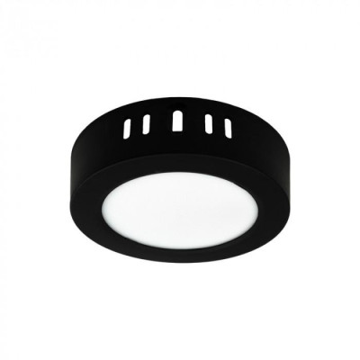 LED stropní svítidlo, přisazené, kulaté, 6W, 660lm, černé, 4000K